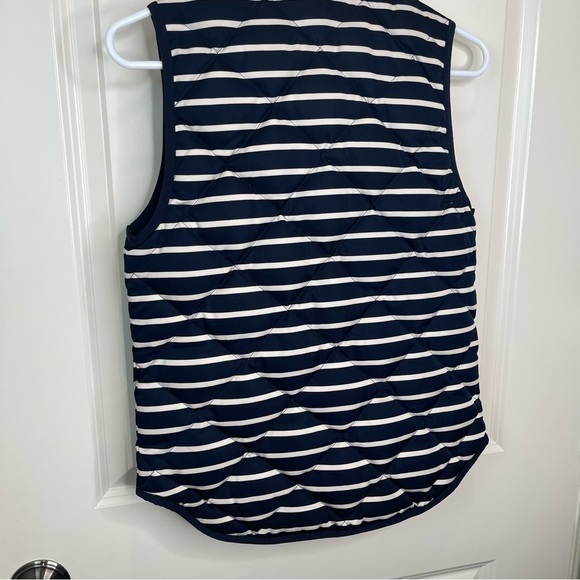 J. Crew Vest Navy Striped Quilted Down Vest Sleeveless Jacket 02727 - Picture 9 of 16